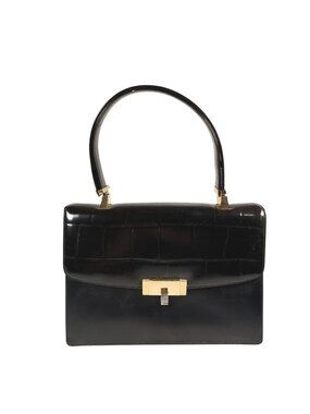 KORET Vintage Structured Leather Bag Minimalist Gold Tone Hardware Great Cond